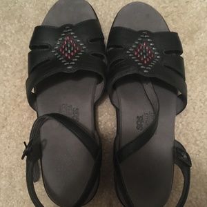 SAS Comfort Shoes Black Duo Sandals